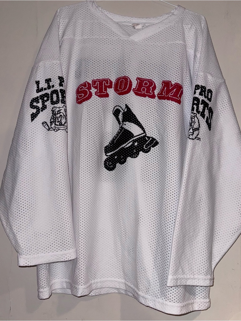 Storm White Mesh Sports Jersey Long-Sleeve Shirt